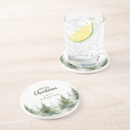 Posavasos Navidades minimalistas acuarela Nieve perenne