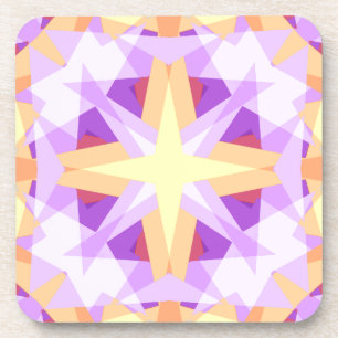 Posavasos Navidades modernos estrella festiva morado amarill