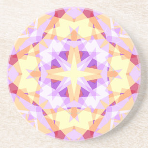 Posavasos Navidades modernos estrella festiva morado amarill