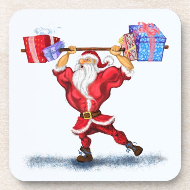 Posavasos Navidades Monstruo de la construcción de cuerpos S (Frente)