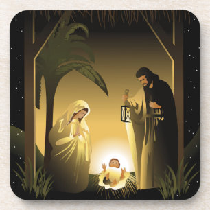 Posavasos Navidades Natividad María, José y Niño Jesús