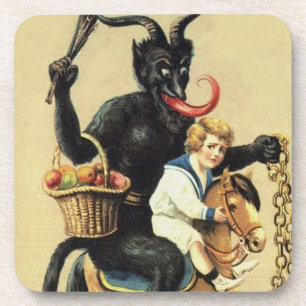 Posavasos Navidades navideños de Krampus Rocking Horse Demon