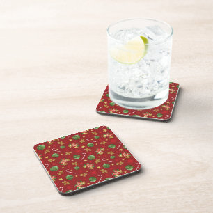 Posavasos Navidades Ornamant & Candy Cane Pattern