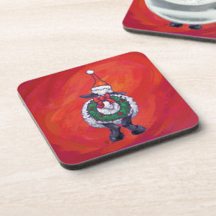 Posavasos Navidades ovinos en rojo