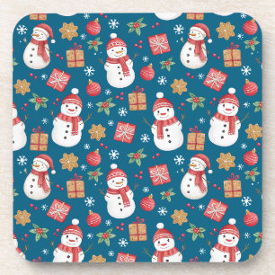 Posavasos Navidades Patran Las Hojas De Snowman Holly Y Pres