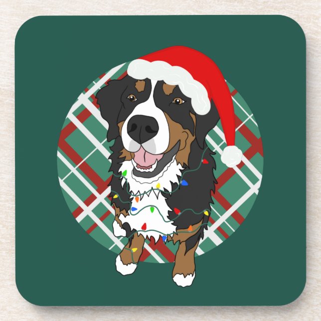 Posavasos Navidades Perro de montaña Bernese (Frente)