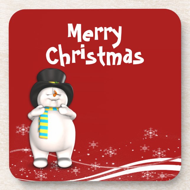Posavasos Navidades personalizado Snowman (Frente)