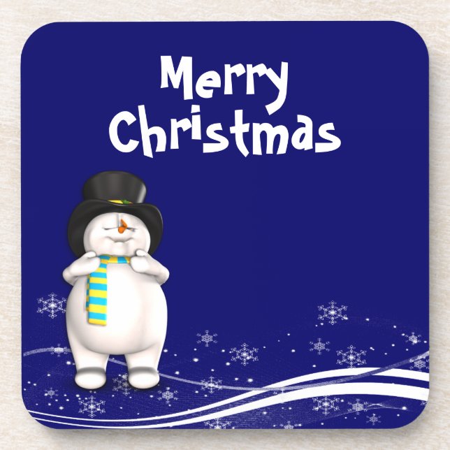 Posavasos Navidades personalizado Snowman (Frente)