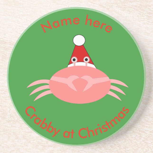 Posavasos Navidades Personalizados de cangrejo (Frente)