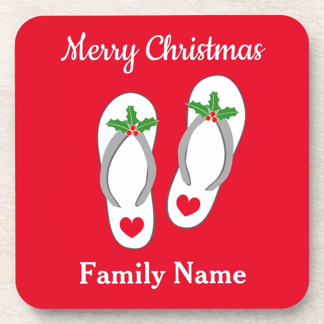 Posavasos Navidades personalizados en julio en una montaña r (Frente)