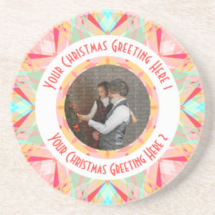 Posavasos Navidades personalizados Star Winter Red Photo Gre