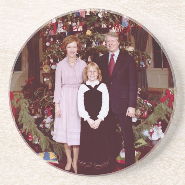 Posavasos Navidades Presidente James Jimmy Carter Casa Blanc (Frente)