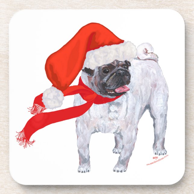 Posavasos Navidades Pug (Frente)