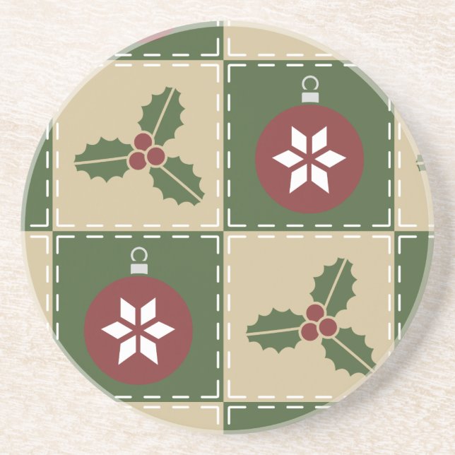 Posavasos Navidades Quilt Sandstone Coaster (Frente)