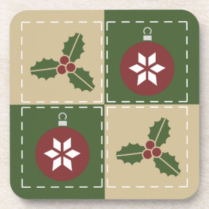 Posavasos Navidades Quilt Square Coaster