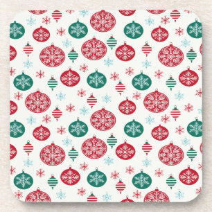 Posavasos Navidades Red Green Bells Baubles Snowflake