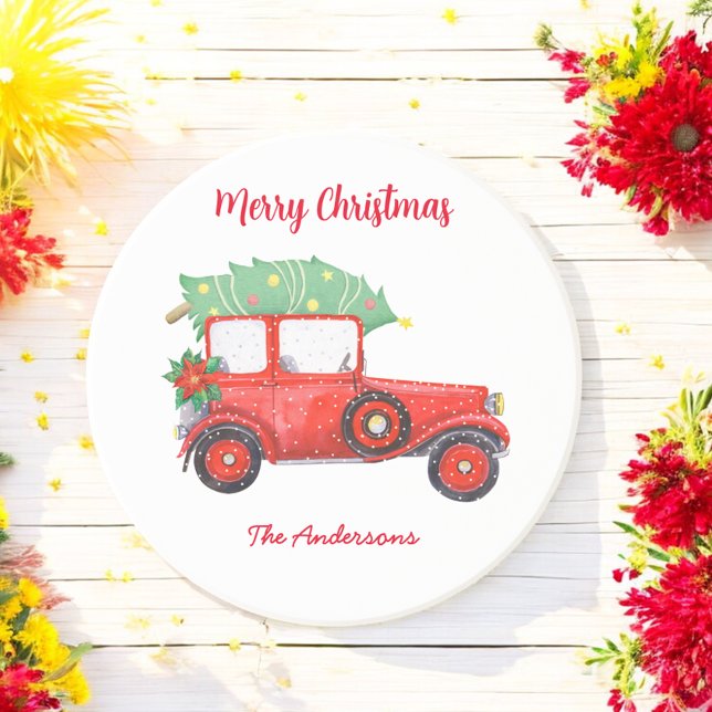 Posavasos Navidades Red Truck Holiday Xmas Car (Subido por el creador)