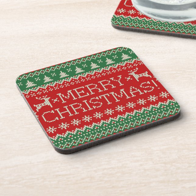 Posavasos Navidades Reindeer Suéter (Lado Izquierdo)