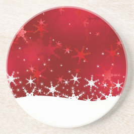 Posavasos Navidades Rojos Copos de Nieve