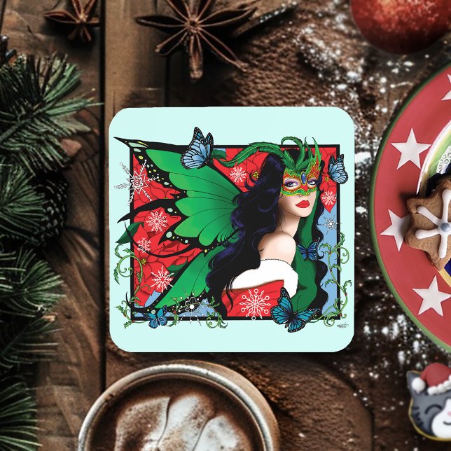 Posavasos Navidades rojos verdes solsticio hadas (Subido por el creador)