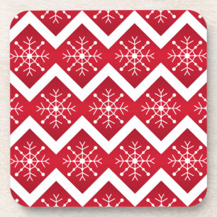 Posavasos Navidades rojos y blancos con el patrón de chequeo