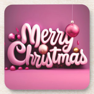 Posavasos Navidades rosados Feliz Navidad Navidad Fuente 3D