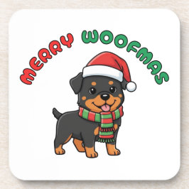 Posavasos Navidades Rottweiler Coaster: Merry Woofmas