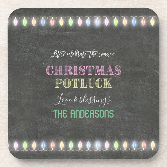 Posavasos Navidades rusos Potluck Chalkboard String Lights (Frente)