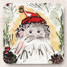 Navidades Santa Coasters (Conjunto de seis)
