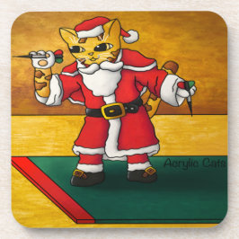 Posavasos Navidades Santa Darts Cat