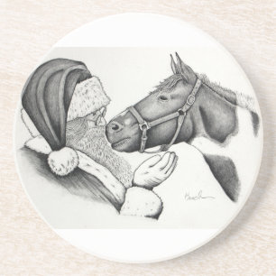 Posavasos Navidades Santa y Paint Horse