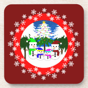 Posavasos Navidades Snowman Family Coasters