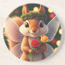 Navidades Squirrel Fairy Coasters