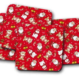 Posavasos Navidades Teddy Bear | Juego de aletas de corcho p