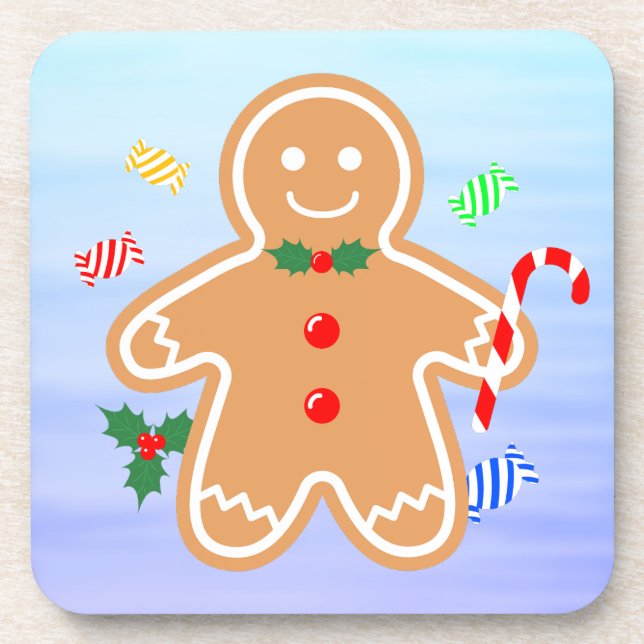 Posavasos Navidades tratan a un hombre de pan de jengibre (Frente)