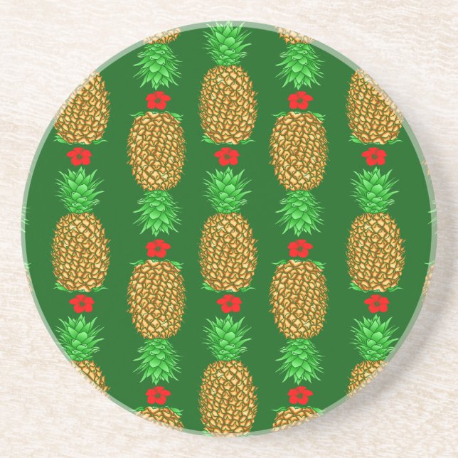 Posavasos Navidades tropicales Piña Noche cálida de Navidad (Frente)