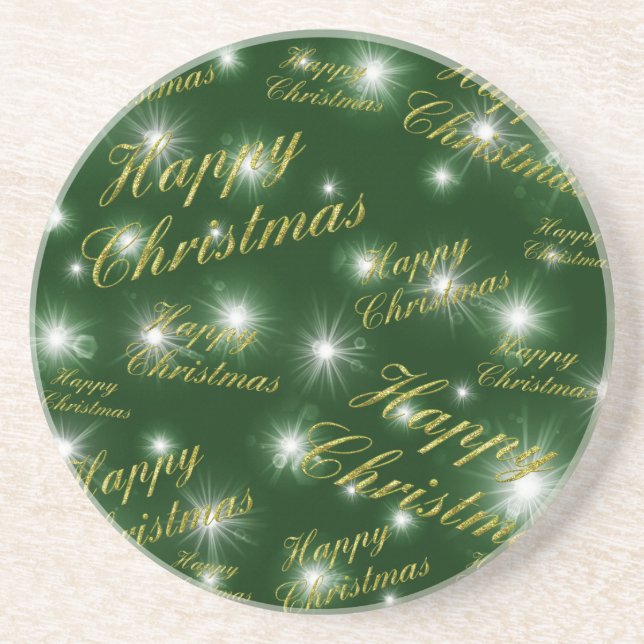 Posavasos navidades, vacaciones, feliz, Navidad, año, nuevo, (Frente)