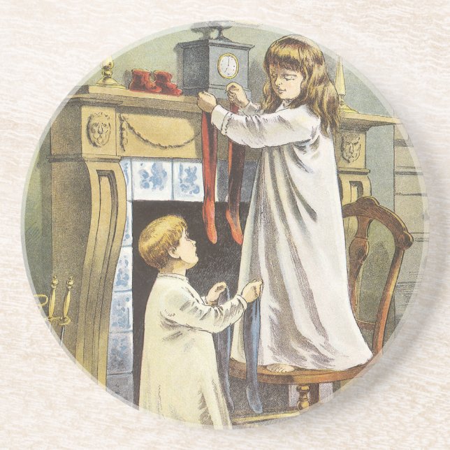 Posavasos Navidades victorianos, artículos de Navidades infa (Frente)