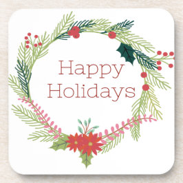 Posavasos Navidades Wreath Felices Fiestas