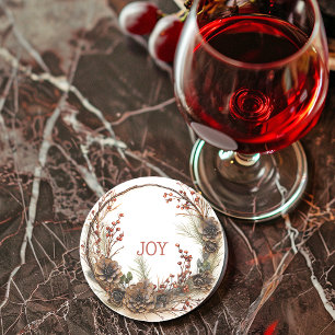 Posavasos Navidades Wreath Twigs Brands Pine Cones Berries