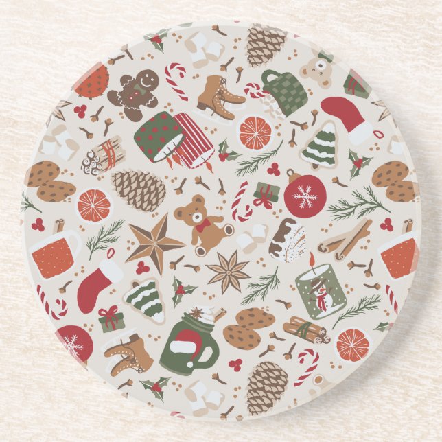 Posavasos Navidades y especias acogedores (Frente)