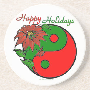 Posavasos Navidades Yin Yang Poinsettia