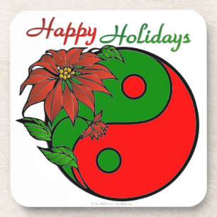 Posavasos Navidades Yin Yang Poinsettia