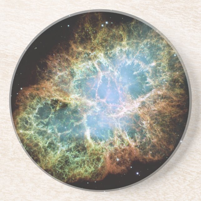 Posavasos Nebulosa de cangrejo verde azulada (Frente)