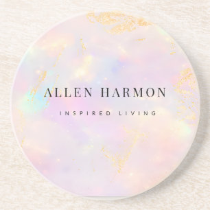 Posavasos Nebulosa de Oro de Lujo con Nombre Personalizado