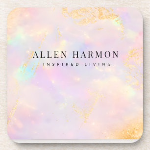 Posavasos Nebulosa de Oro de Lujo con Nombre Personalizado