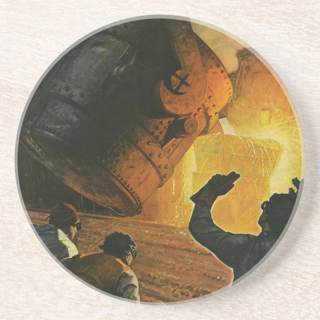 Posavasos Negocio Antiguo, Industria de Fabricación de Acero (Frente)