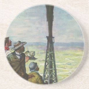 Posavasos Negocio Antiguo, Pozo de Petróleo que Brota con Tr