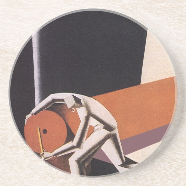 Posavasos Negocio vintage, tejidos Art Deco y textiles (Frente)