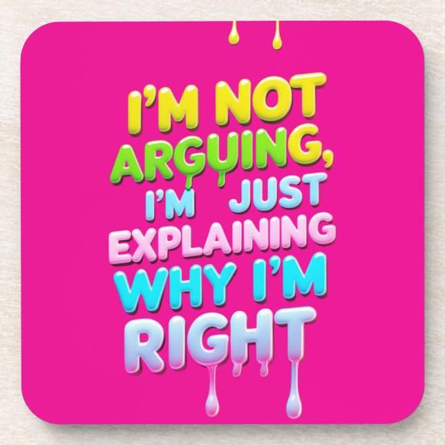 Posavasos Negrita Cita divertida Neon Graffiti Design (Frente)